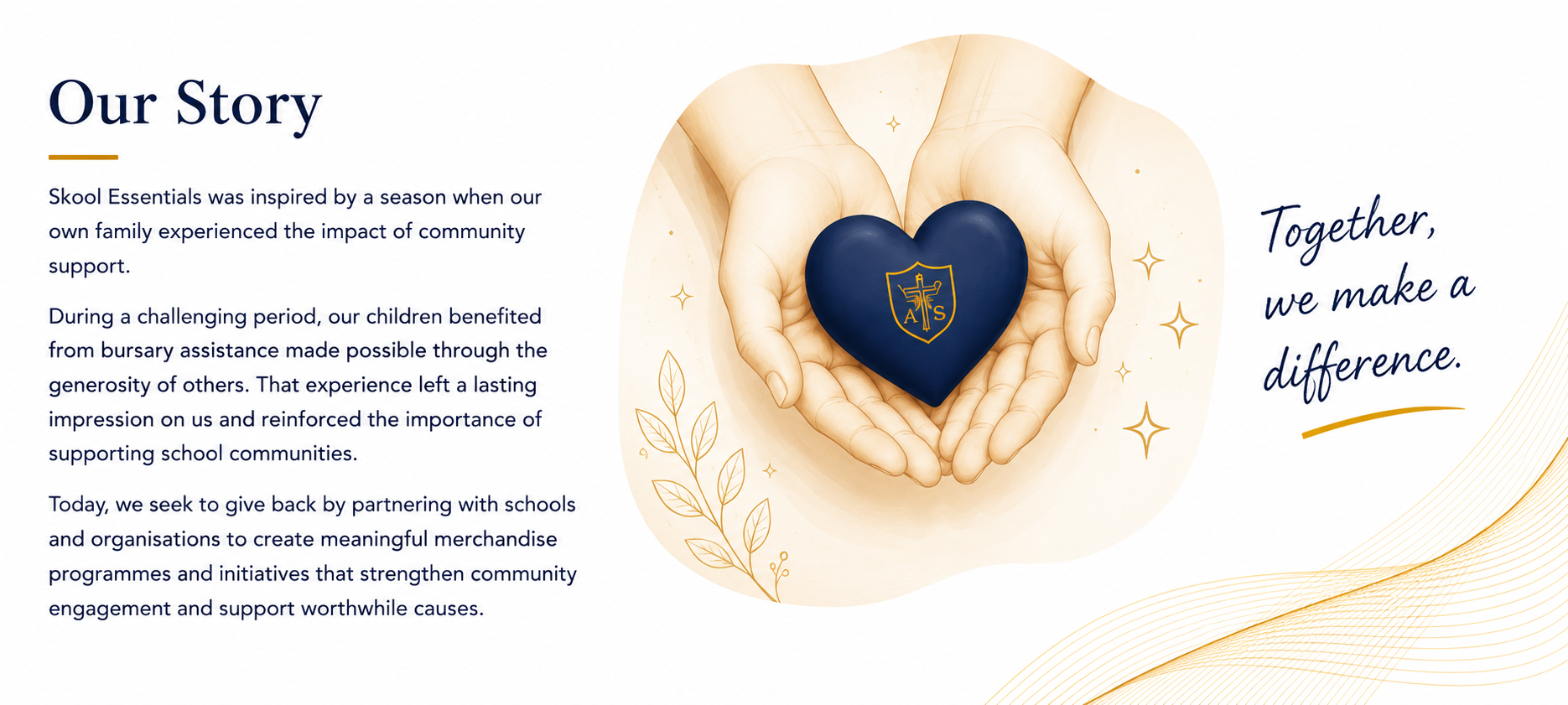 Skool Essentials Our Story Community Support Banner